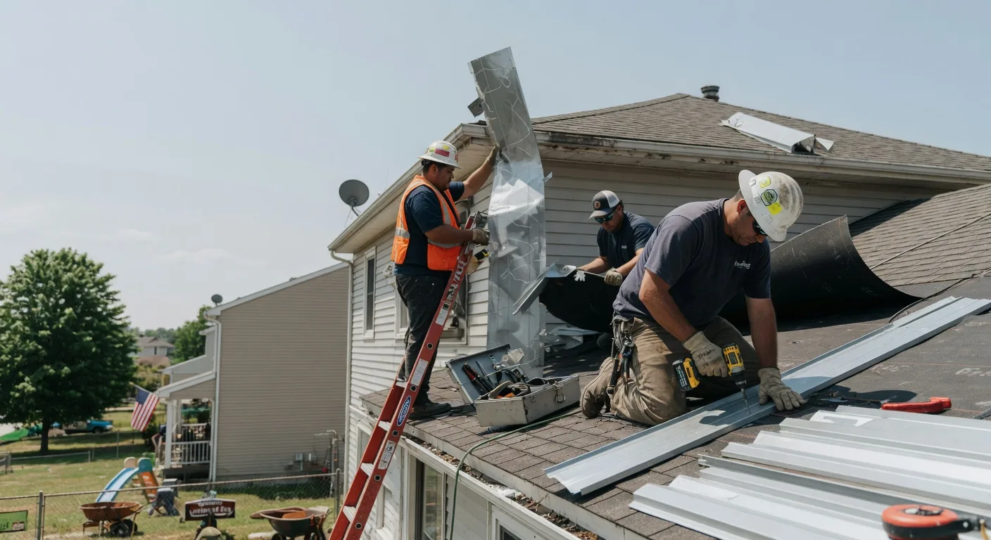 Storm Damage Metal Roof Repair in Woodward, IA
